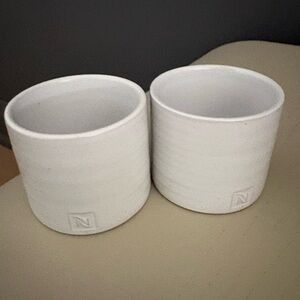 ☕️ Nespresso Stoneware Coffee Cups (Set of 2) | Minimalist Ribbed Ceramic